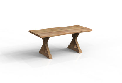 Malcolm Acacia 72" Live Edge Dining Table - Natural + Gray
