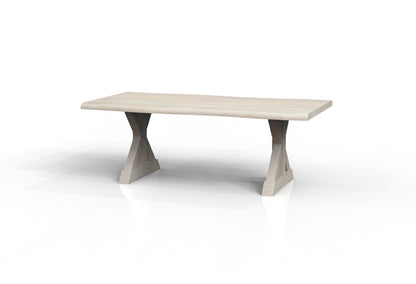 Malcolm Acacia 84" Live Edge Dining Table - New White Wash