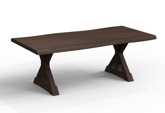 Malcolm Acacia 84″ Live Edge Dining Table — Black