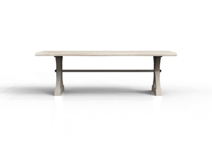 Malcolm Acacia 96" Live Edge Dining Table - New White Wash