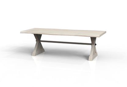 Malcolm Acacia 96" Live Edge Dining Table - New White Wash