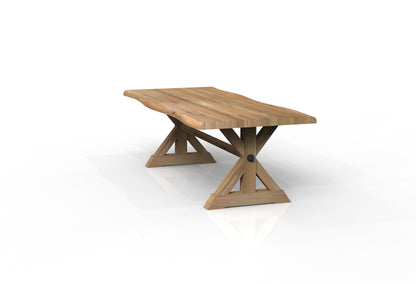 Malcolm Acacia 96" Live Edge Dining Table - Natural + Gray