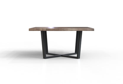 Malcolm 60" Acacia Live Edge Square Dining Table - Natural + Smoke