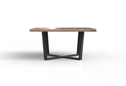 Malcolm 60" Acacia Live Edge Square Dining Table - Natural + Gray