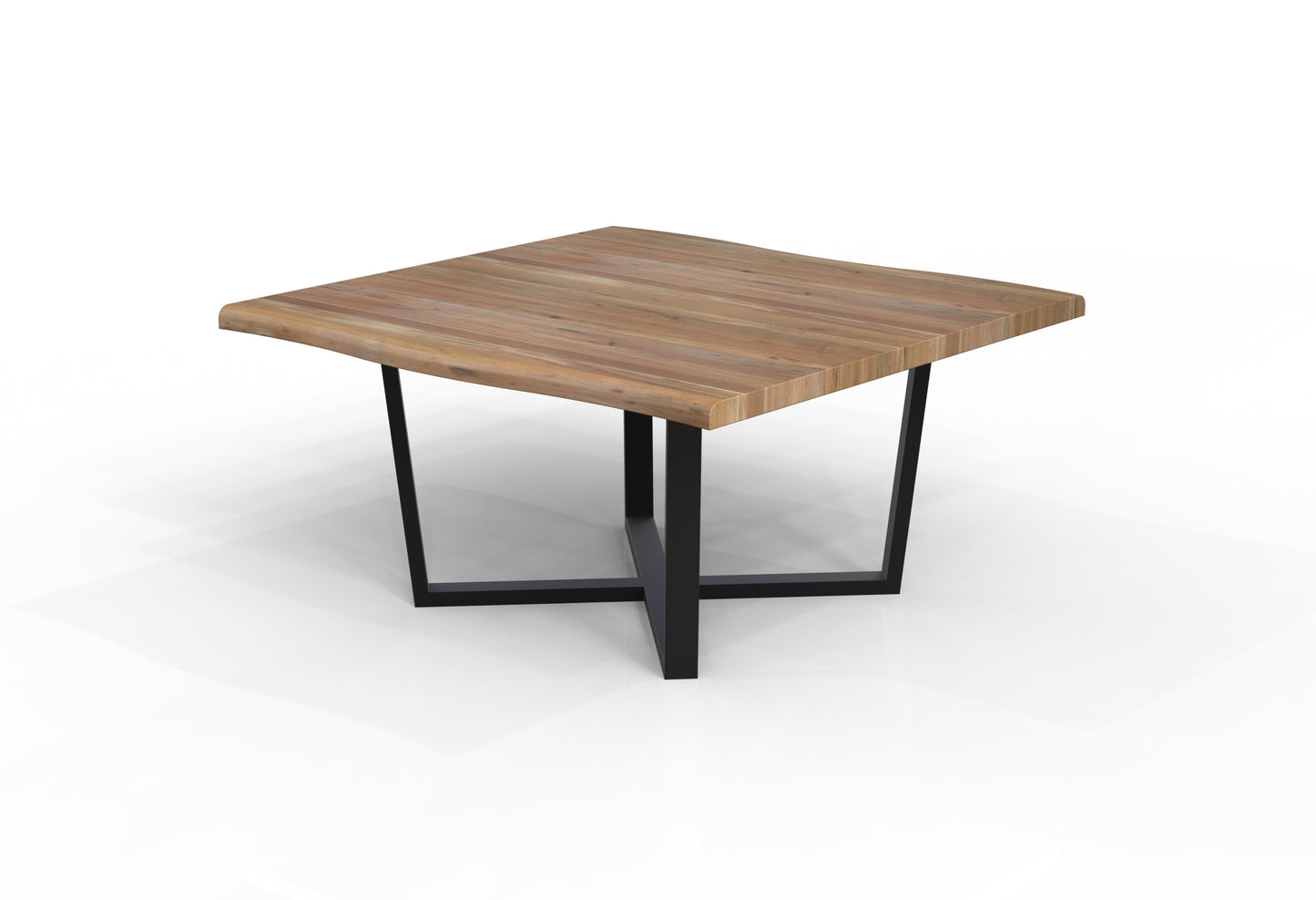 Malcolm 60" Acacia Live Edge Square Dining Table - Natural + Gray