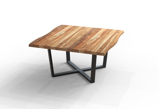 Malcolm Acacia 60″ Live Edge Square Dining Table — Natural