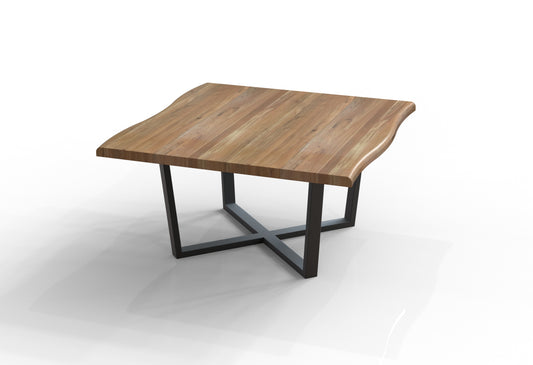 Malcolm Acacia 60″ Live Edge Square Dining Table — Gray