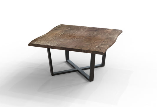 Malcolm Acacia 60″ Live Edge Square Dining Table — Smoke
