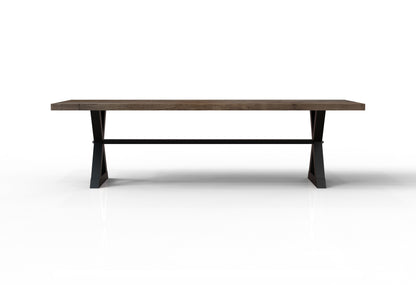 Maxwell Acacia 108" Dining Table - Natural + Smoke
