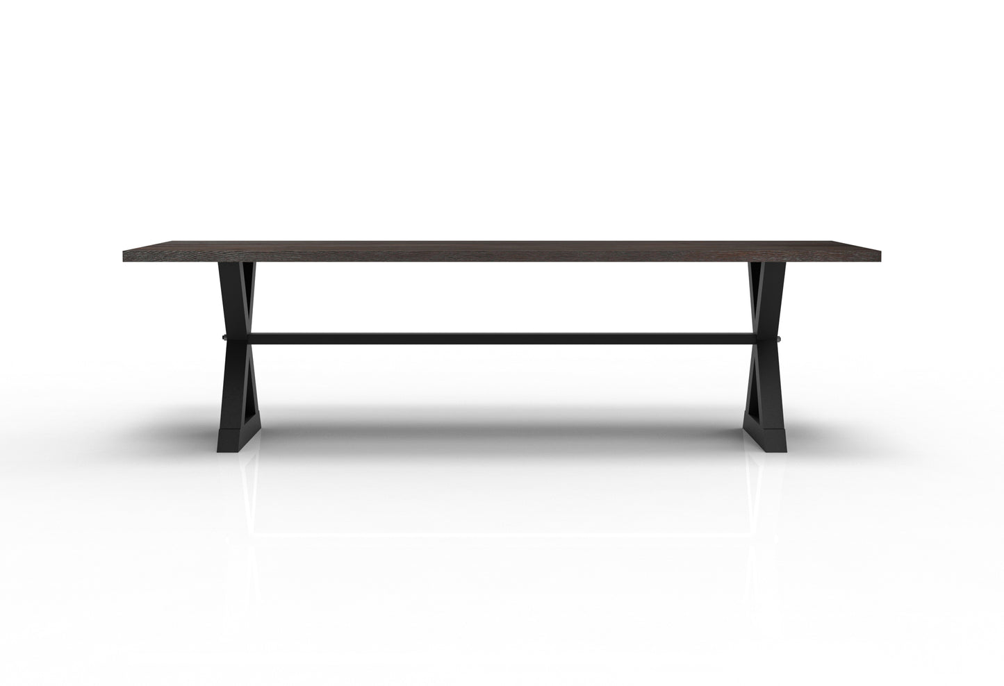 Wallace 108" Oak Dining Table - Sandblasted Black