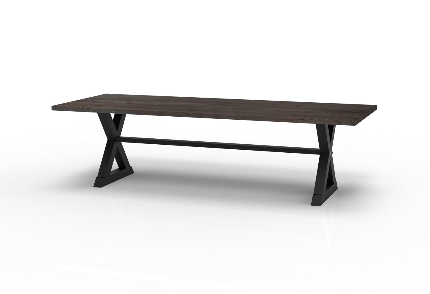 Wallace 108" Oak Dining Table - Sandblasted Black