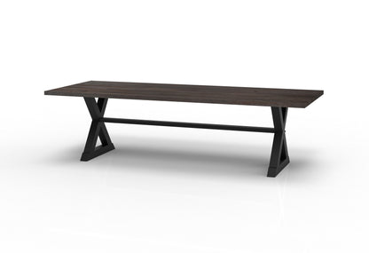 Wallace 108" Oak Dining Table - Sandblasted Black