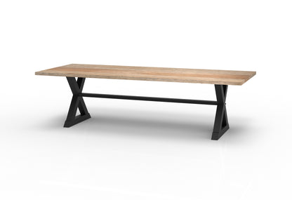 Wallace 108" Oak Dining Table - Sandblasted Natural