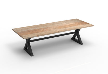 Wallace 108" Oak Dining Table - Sandblasted Natural