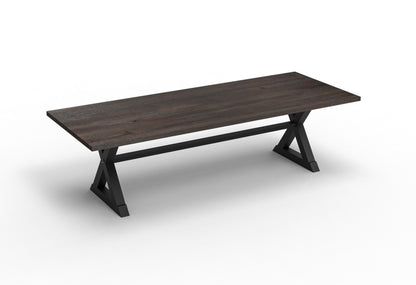 Wallace 108" Oak Dining Table - Sandblasted Black
