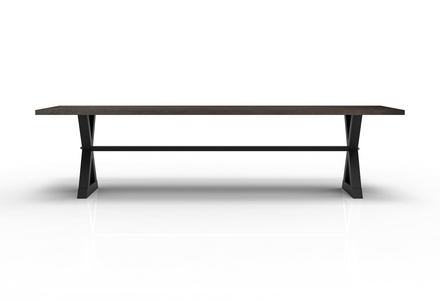 Wallace 120" Oak Dining Table - Sandblasted Black
