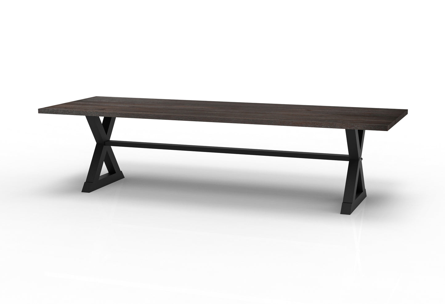 Wallace 120" Oak Dining Table - Sandblasted Black