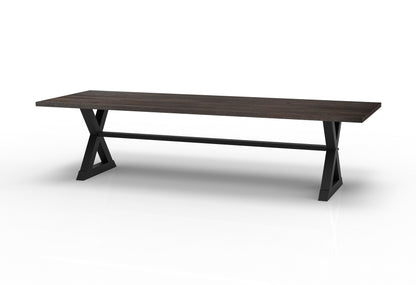 Wallace 120" Oak Dining Table - Sandblasted Black