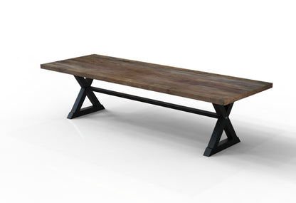 Maxwell Acacia 120" Dining Table - Natural + Smoke