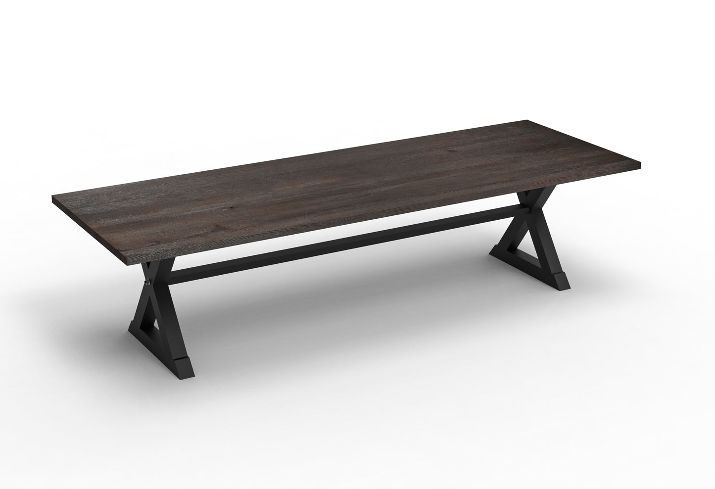 Wallace 120" Oak Dining Table - Sandblasted Black