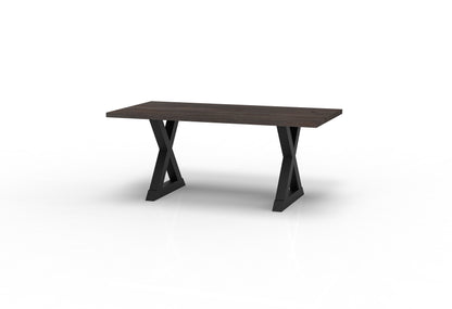 Wallace 72" Oak Dining Table - Sandblasted Black