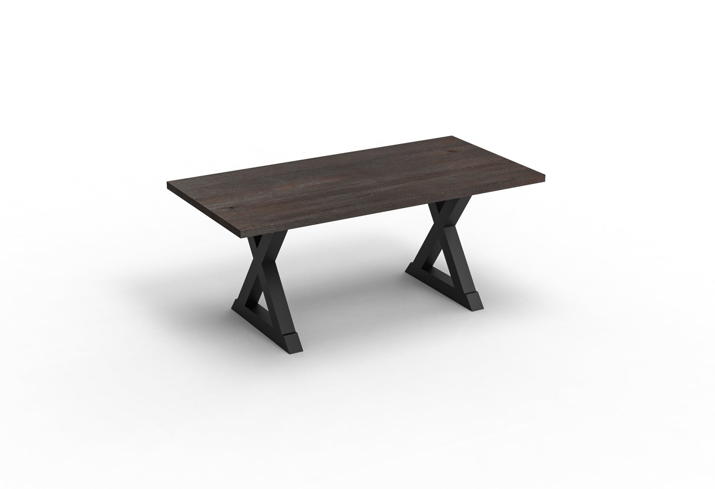 Wallace 72" Oak Dining Table - Sandblasted Black