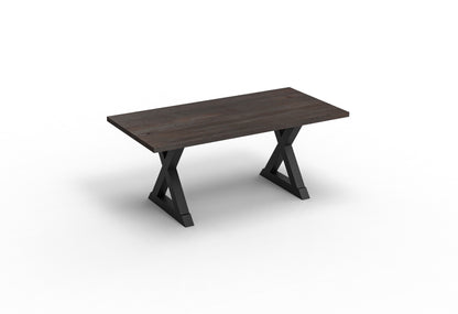 Wallace 72" Oak Dining Table - Sandblasted Black