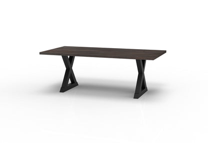 Wallace 84" Oak Dining Table - Sandblasted Black