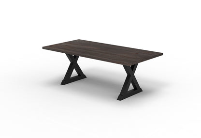 Wallace 84" Oak Dining Table - Sandblasted Black