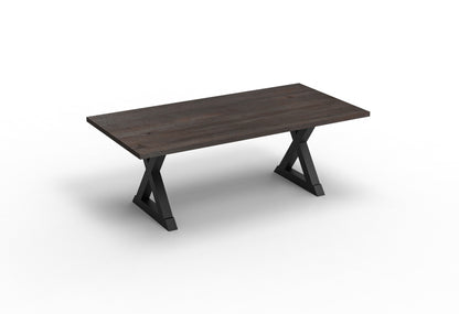 Wallace 84" Oak Dining Table - Sandblasted Black