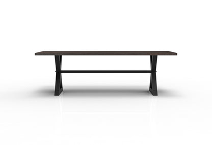 Wallace 96" Oak Dining Table - Sandblasted Black