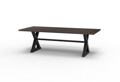 Wallace 96" Oak Dining Table - Sandblasted Black