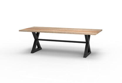 Wallace 96" Oak Dining Table - Sandblasted Natural