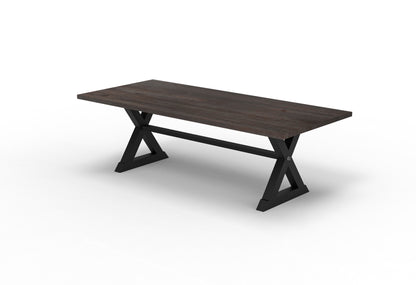 Wallace 96" Oak Dining Table - Sandblasted Black