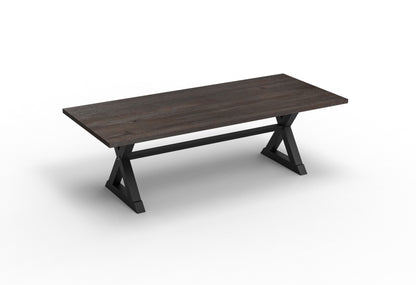 Wallace 96" Oak Dining Table - Sandblasted Black
