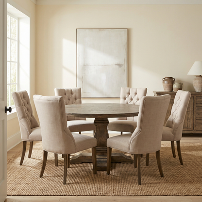 Drake 60" Round Dining Table - Distressed Natural