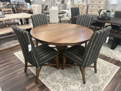 Clancy 53" Acacia Round Pedestal Dining Table - Natural + Gray