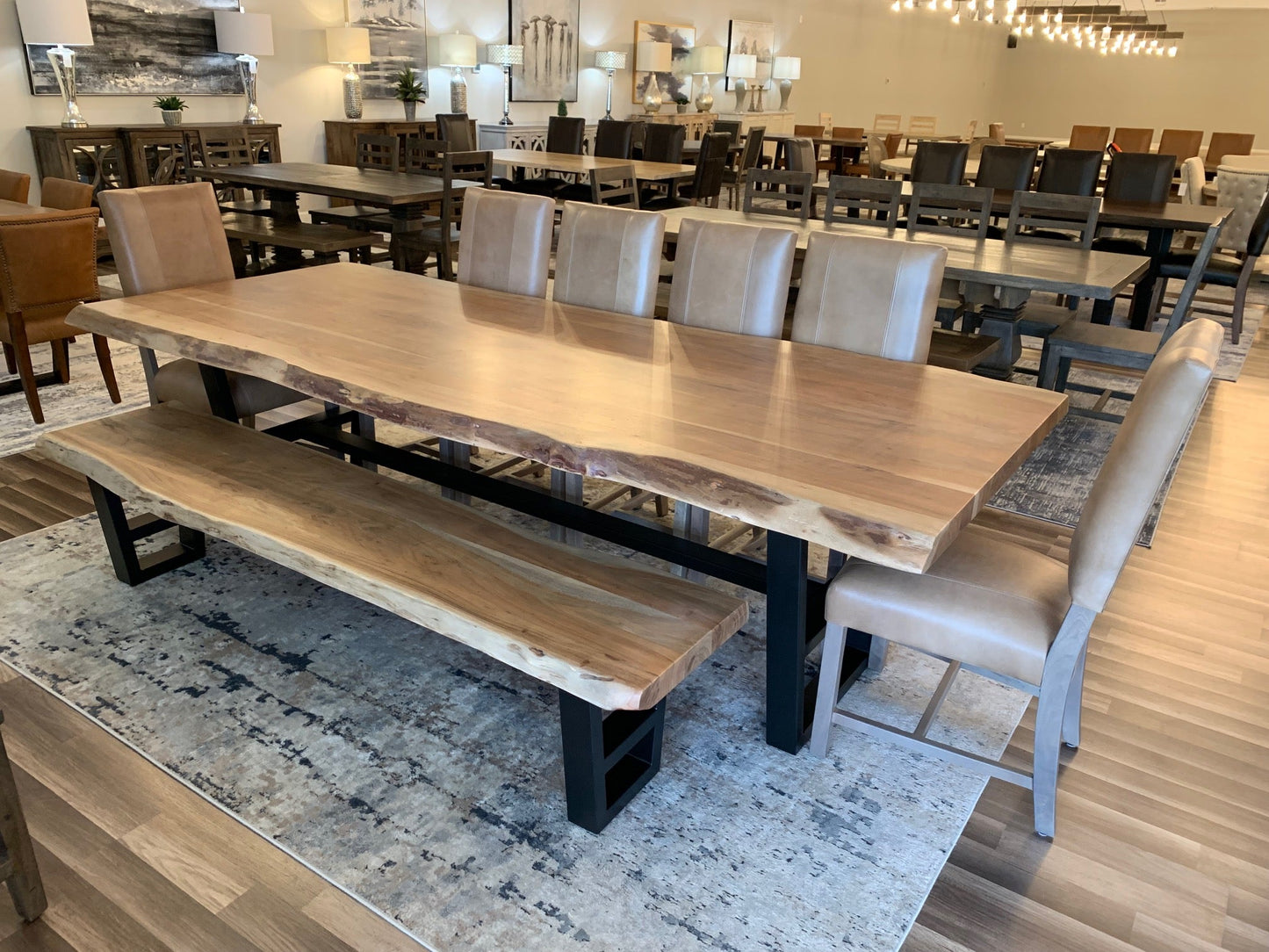 Malcolm 84" Acacia Live Edge Dining Bench - Natural