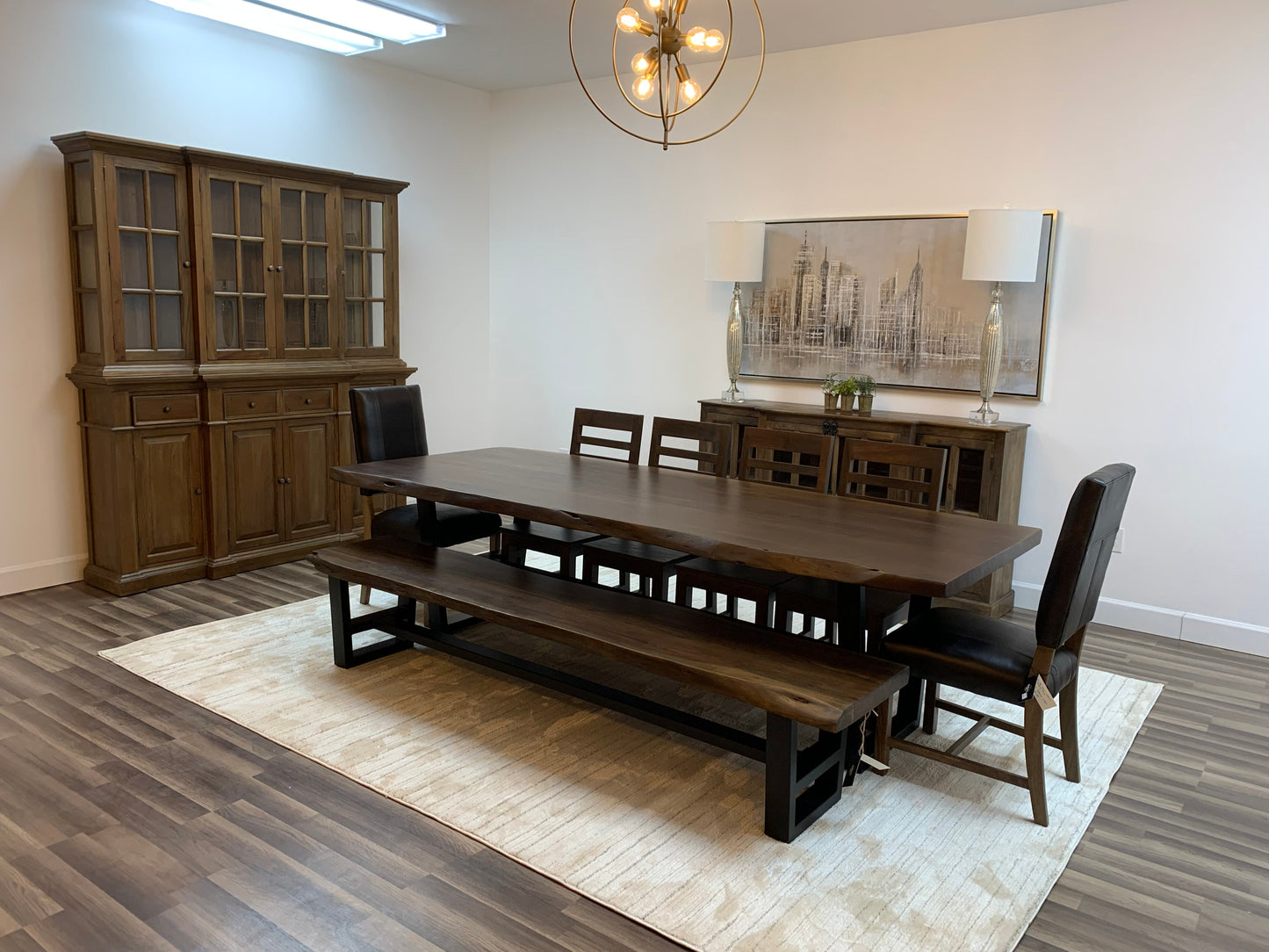 Malcolm Acacia 108" Live Edge Dining Table - Natural + Black