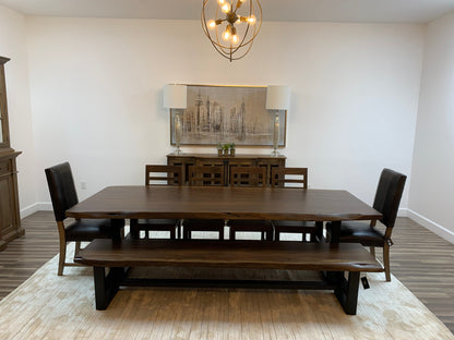 Malcolm Acacia 108" Live Edge Dining Table - Natural + Black