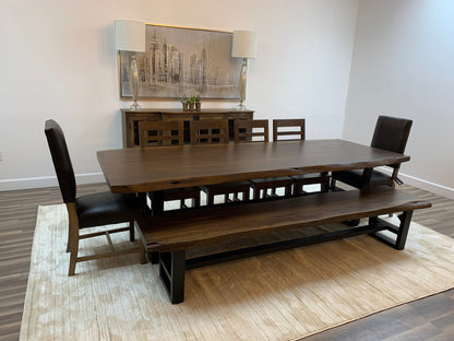 Malcolm Acacia 108" Live Edge Dining Table - Natural + Black