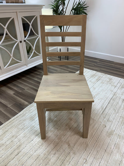 Malcolm Acacia Ladderback Dining Side Chair - New White Wash