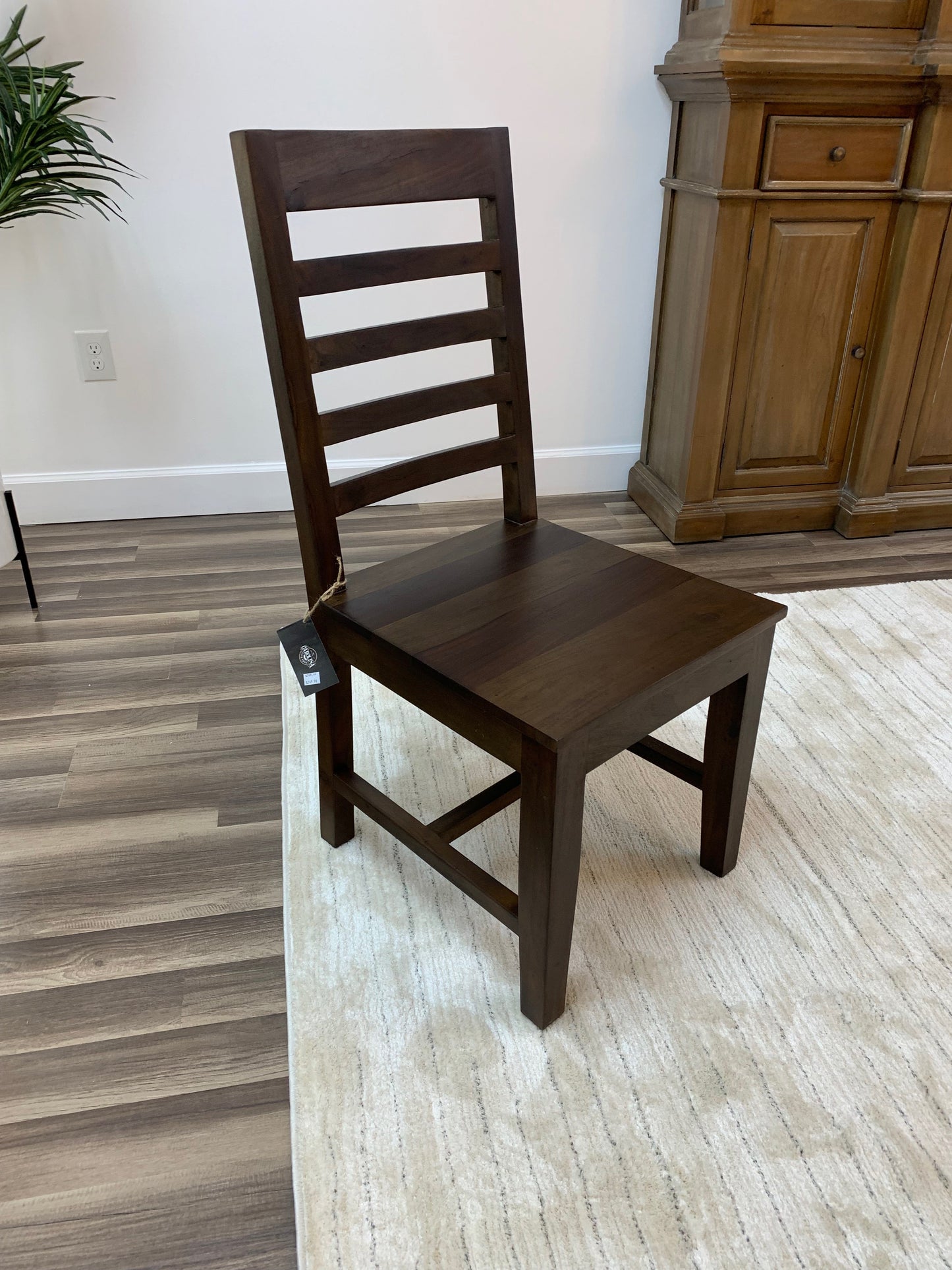 Malcolm Acacia Ladderback Dining Side Chair - Natural + Black