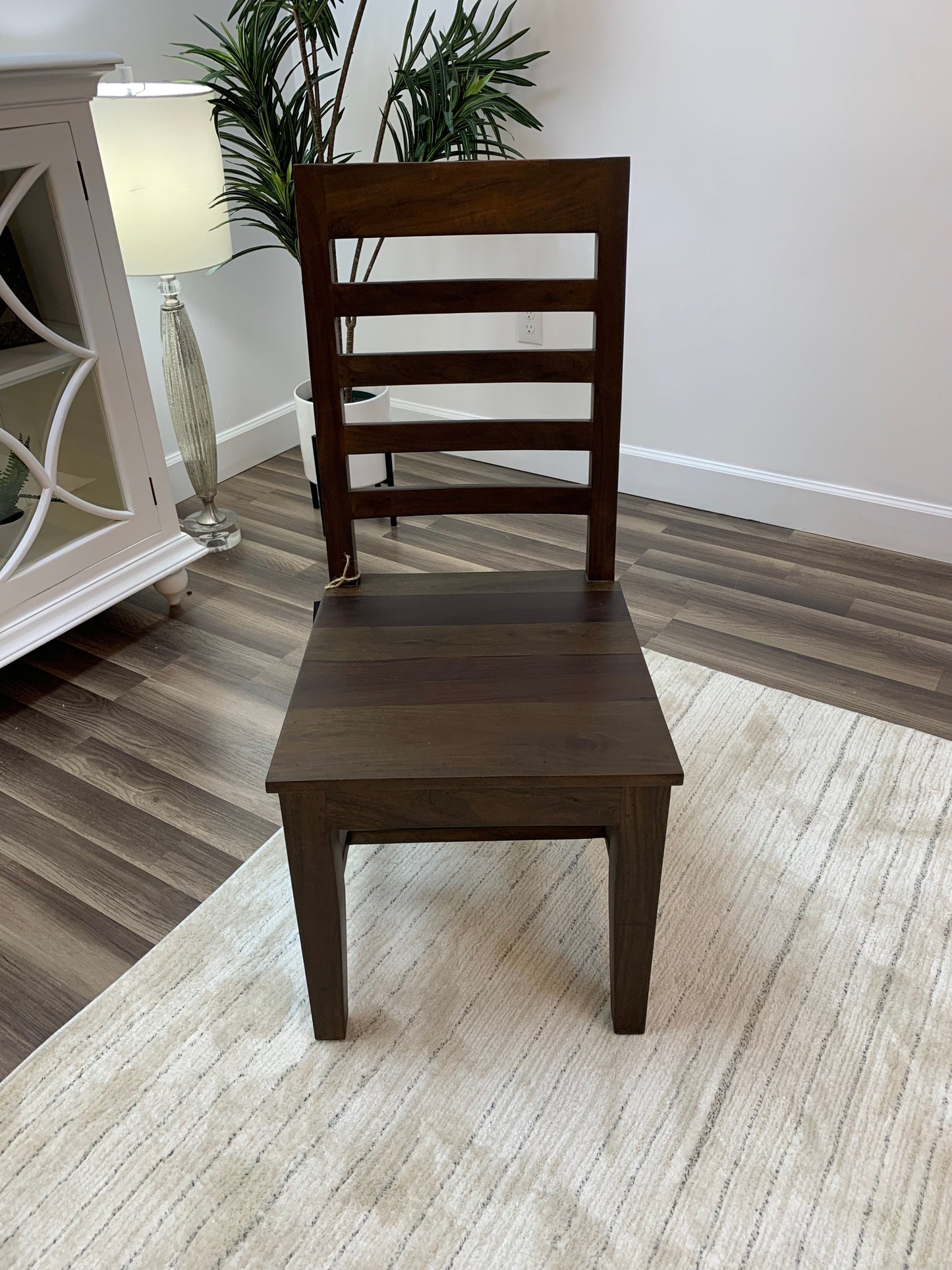 Malcolm Acacia Ladderback Dining Side Chair - Natural + Black