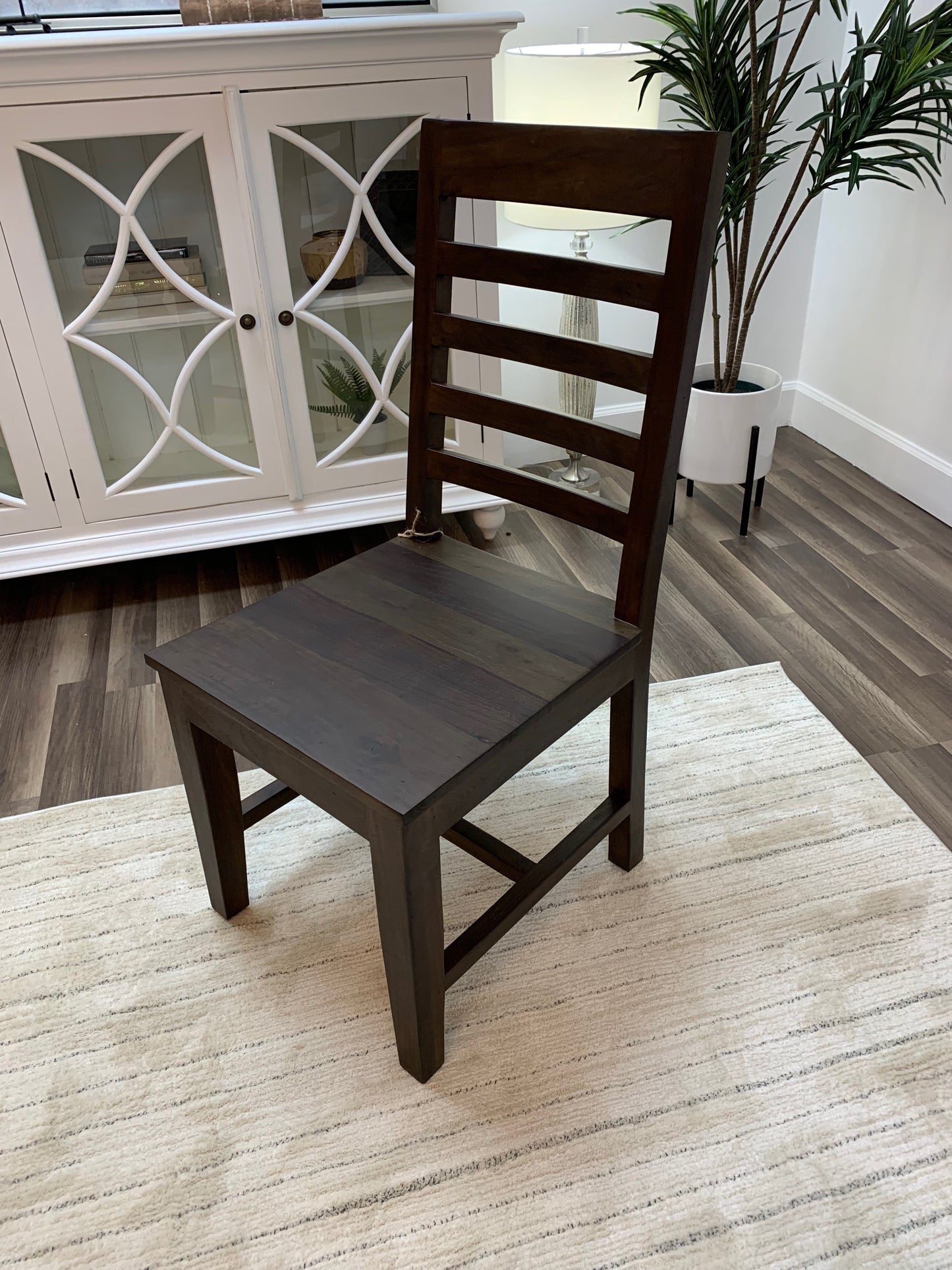 Malcolm Acacia Ladderback Dining Side Chair - Natural + Black