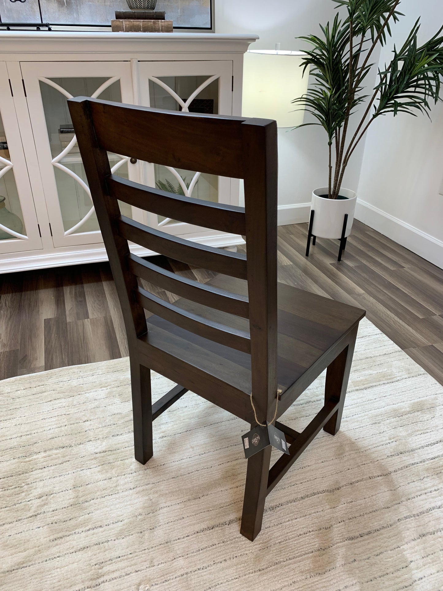 Malcolm Acacia Ladderback Dining Side Chair - Natural + Black