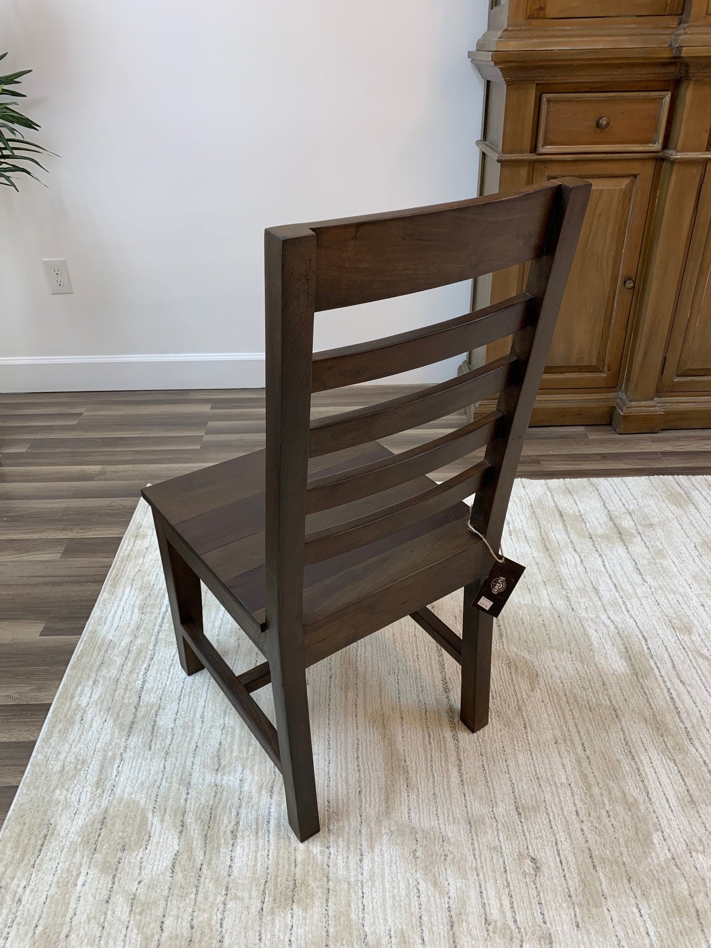 Malcolm Acacia Ladderback Dining Side Chair - Natural + Black