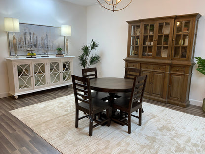 Weston 42" Acacia Round Dining Table - Natural + Black