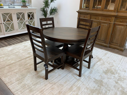 Weston 42" Acacia Round Dining Table - Natural + Black