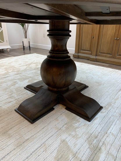 Weston 60" Acacia Round Dining Table - Natural + Black